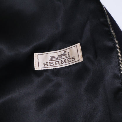 Wool Calfskin Detail Stand Collar Leather Combination Blouson/Jacket Jacket 58 Men's