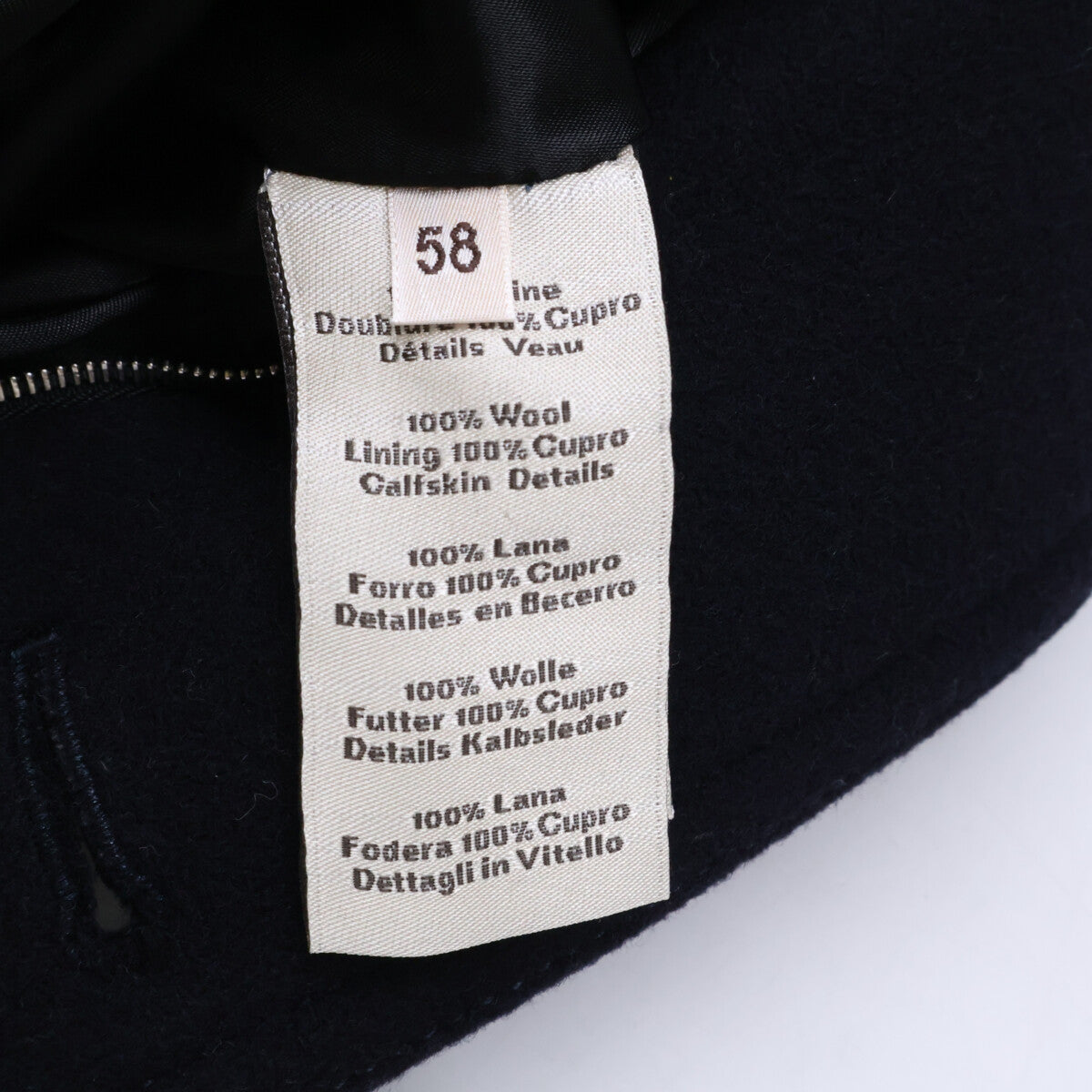 Wool Calfskin Detail Stand Collar Leather Combination Blouson/Jacket Jacket 58 Men's