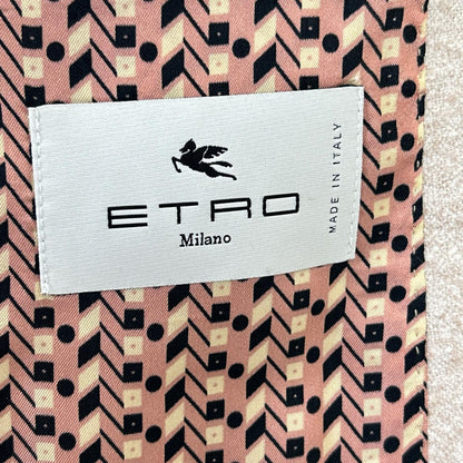 ETRO 232-11807-0021 Beige Alpaca Blend Fully Lined Side Vent 2B Striped Tailored Jacket