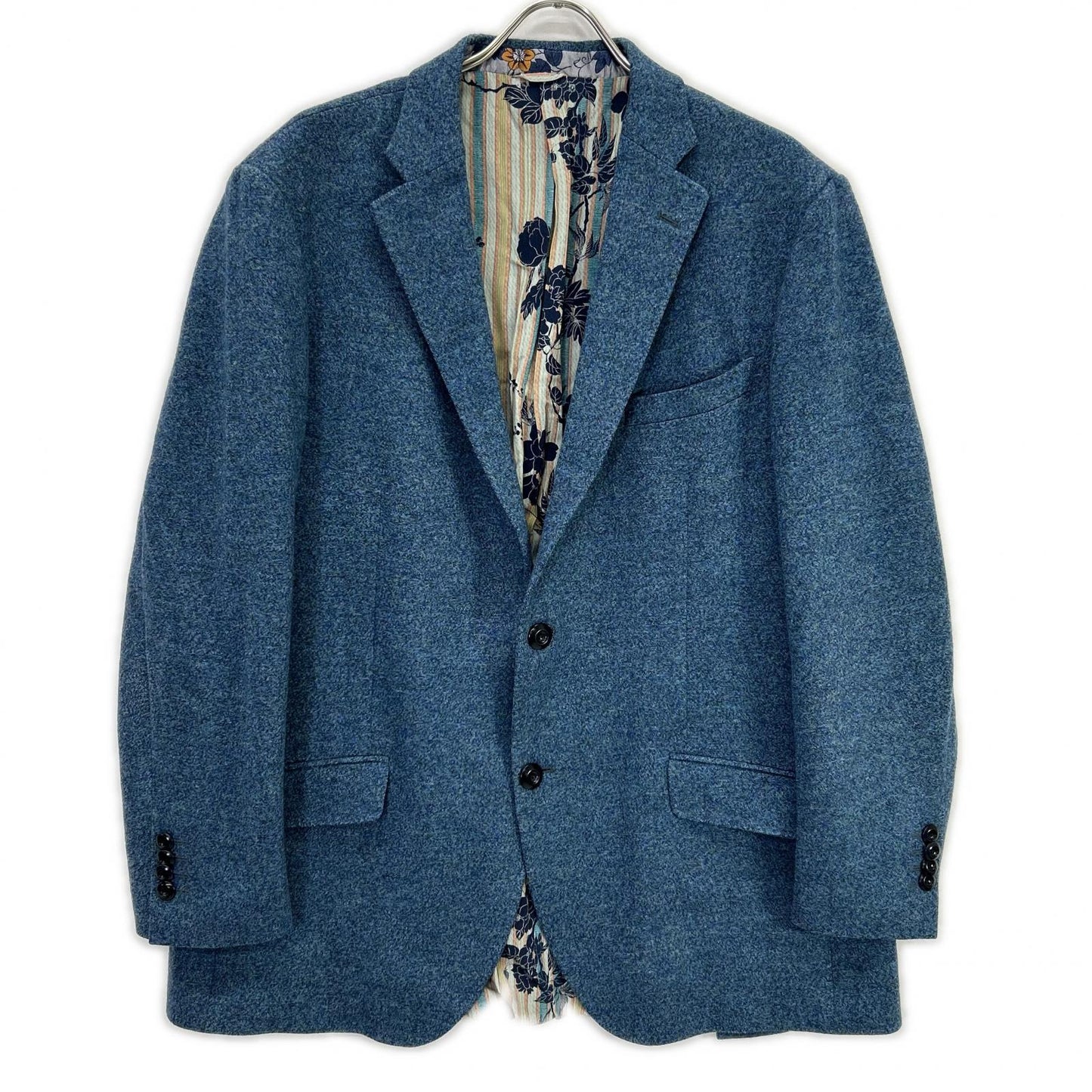ETRO エトロ 172-1187Q-0109 NEW JERSEY ブルー ウール ボタニカルライニング サイドベンツ2Bテーラードジャケット ジャケット