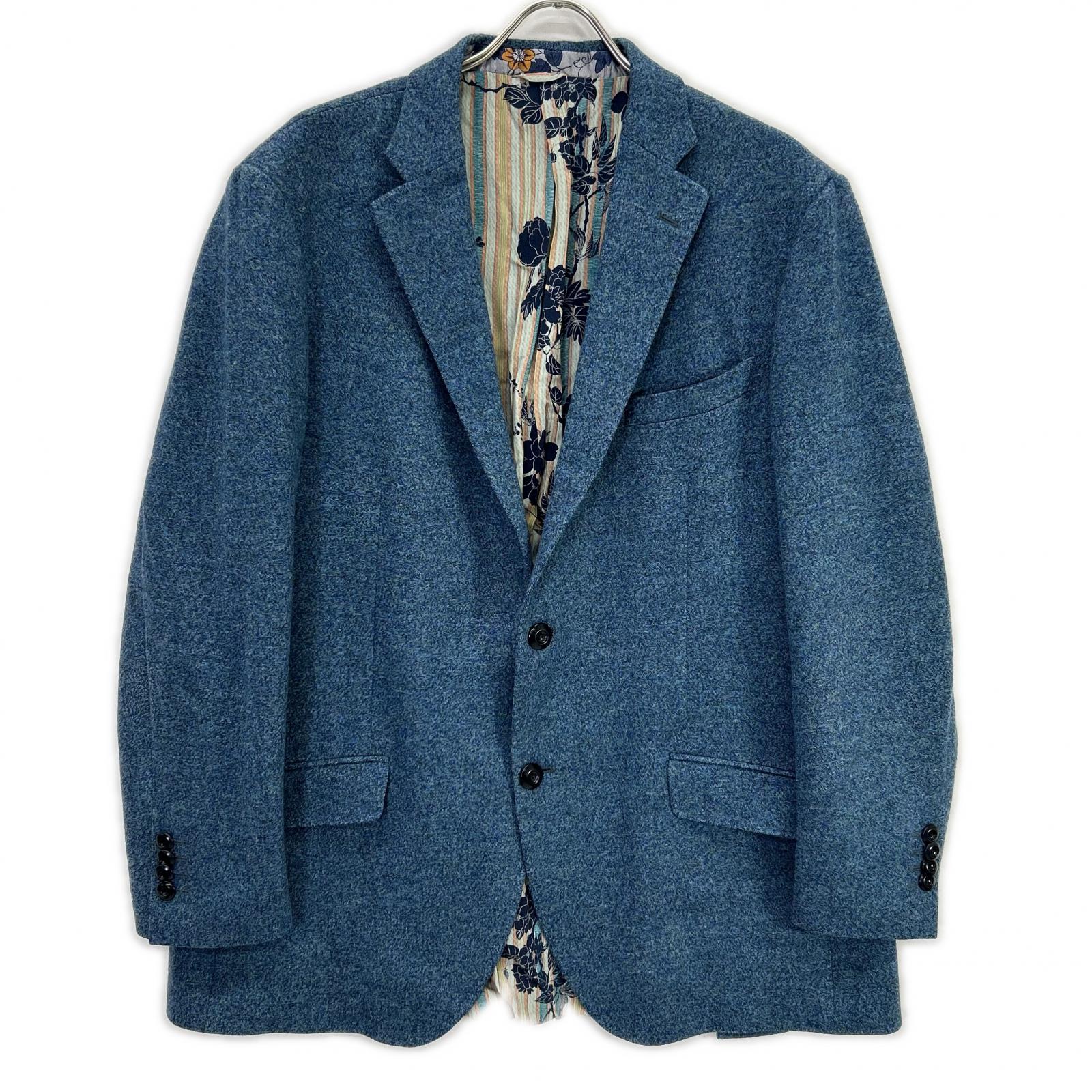 ETRO エトロ 172-1187Q-0109 NEW JERSEY ブルー ウール ボタニカルライニング サイドベンツ2Bテーラードジャケット ジャケット