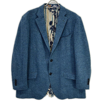 ETRO エトロ 172-1187Q-0109 NEW JERSEY ブルー ウール ボタニカルライニング サイドベンツ2Bテーラードジャケット ジャケット