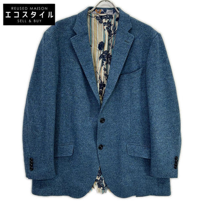 ETRO エトロ 172-1187Q-0109 NEW JERSEY ブルー ウール ボタニカルライニング サイドベンツ2Bテーラードジャケット ジャケット