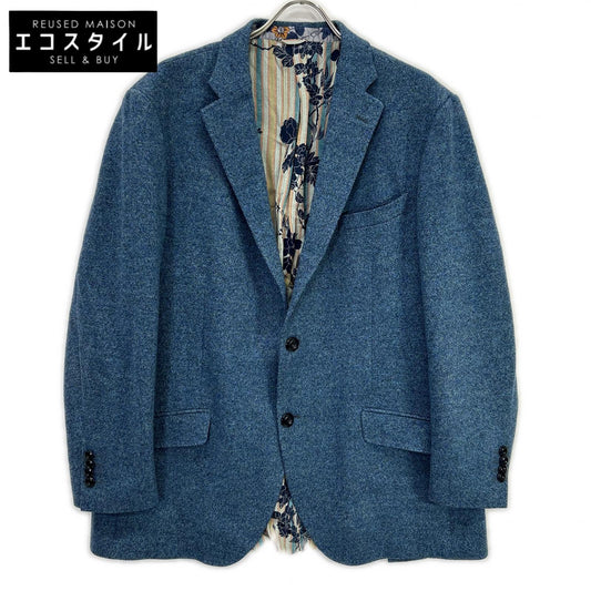 ETRO エトロ 172-1187Q-0109 NEW JERSEY ブルー ウール ボタニカルライニング サイドベンツ2Bテーラードジャケット ジャケット