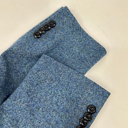 ETRO 艾特罗 172-1187Q-0109 NEW JERSEY 蓝色 羊毛 植物印花衬里 侧开衩两扣西装外套