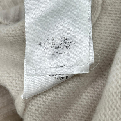 ETRO エトロ 201-1M500-9179 アイボリー ウール100 ロゴ刺繍 クルーネック ニットプルオーバー トップス