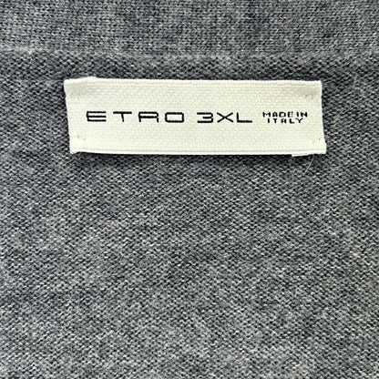 ETRO 艾特罗 172-1M102-9601 灰色 100%羊毛 双色纽扣针织开衫 上衣