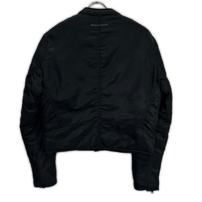 MM6 エムエムシックス S62AN0013 ブラック ナイロン 5ZIP 八の字 パデットライダースジャケット ジャケット