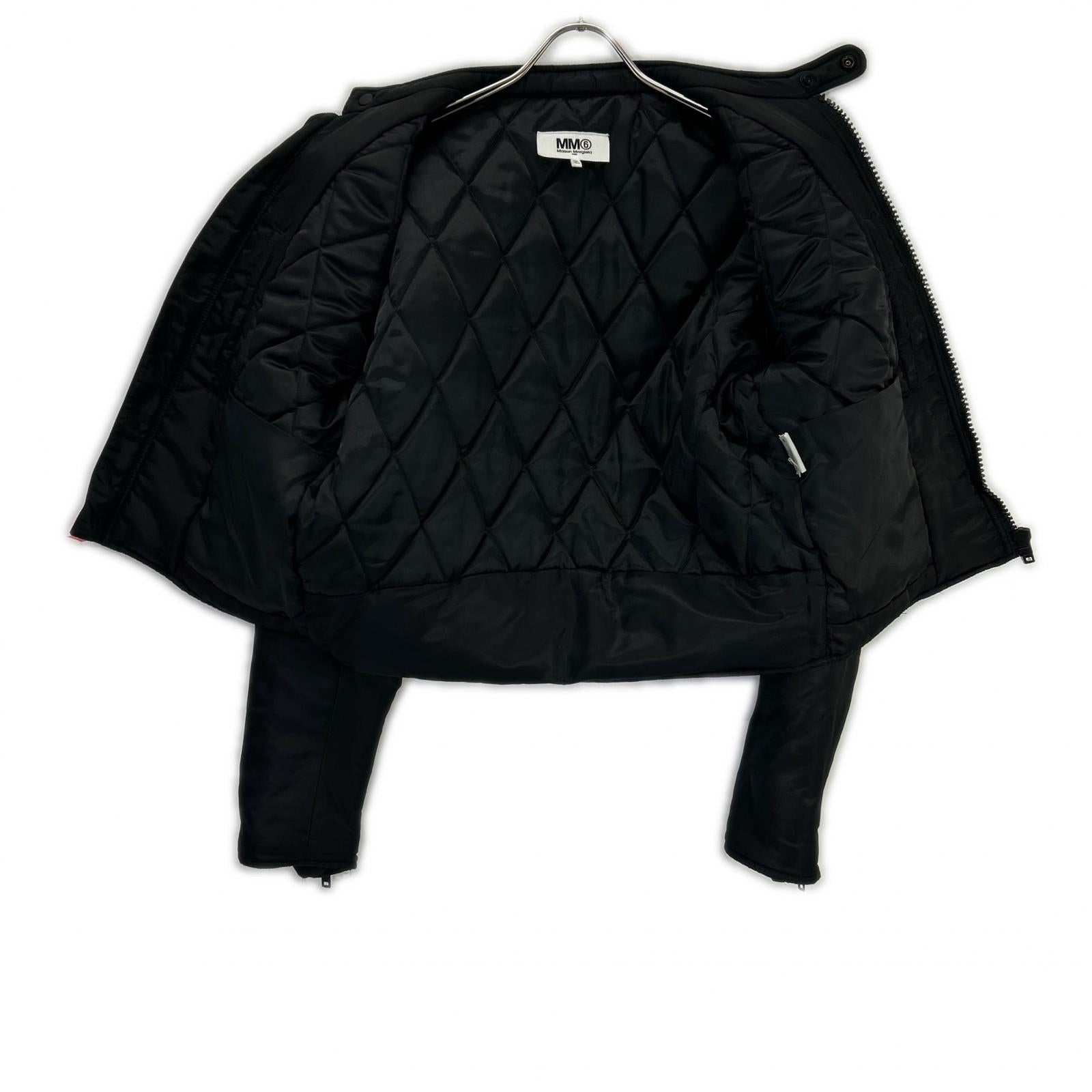 MM6 エムエムシックス S62AN0013 ブラック ナイロン 5ZIP 八の字 パデットライダースジャケット ジャケット