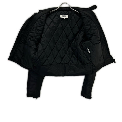 MM6 エムエムシックス S62AN0013 ブラック ナイロン 5ZIP 八の字 パデットライダースジャケット ジャケット