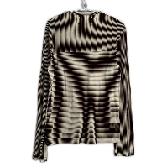 Maison margiela メゾンマルジェラ 17SS S50GC0447 ベージュ×バーガンディ ボーダー ロングスリーブカットソー トップス