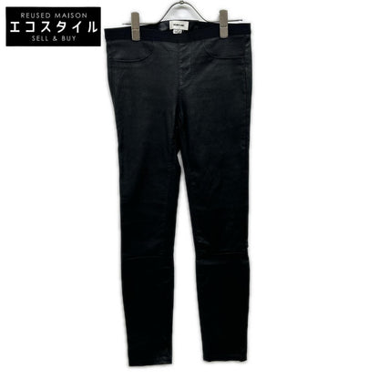 Black sheepskin leather skinny pants, bottoms, size 4, women's