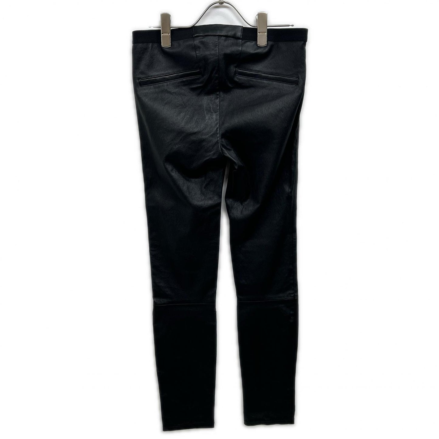 Black sheepskin leather skinny pants, bottoms, size 4, women's