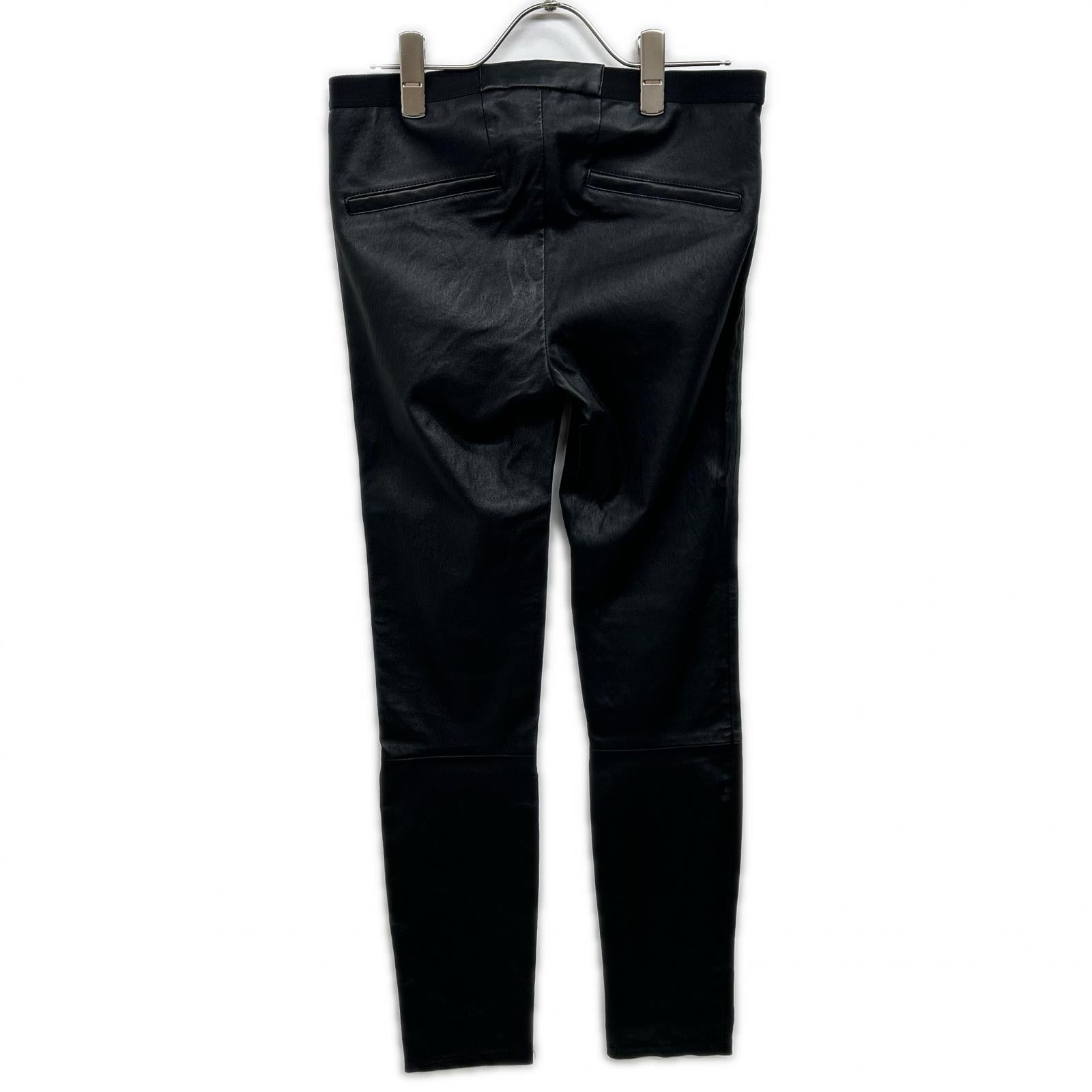 Black sheepskin leather skinny pants, bottoms, size 4, women's