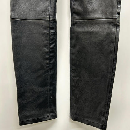Black sheepskin leather skinny pants, bottoms, size 4, women's