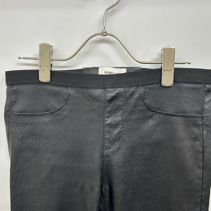 Black sheepskin leather skinny pants, bottoms, size 4, women's