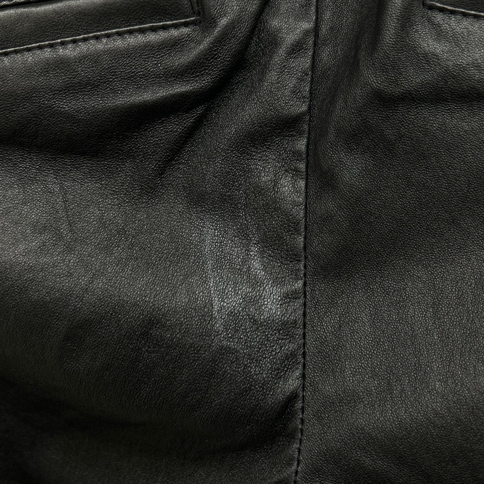 Black sheepskin leather skinny pants, bottoms, size 4, women's