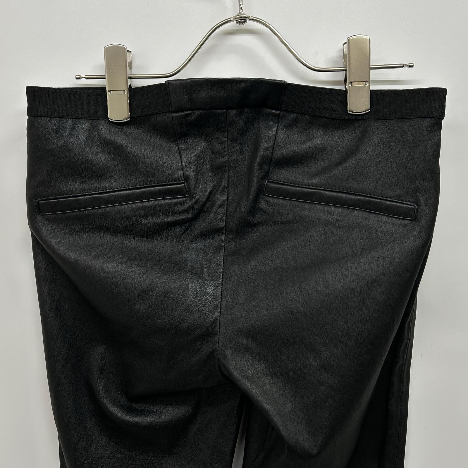 Black sheepskin leather skinny pants, bottoms, size 4, women's