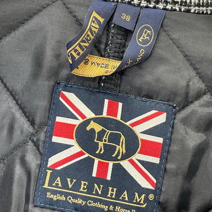 LAVENHAM Gray British-made Gray x Black Tweed Quilting Chester Coat Coat 38 Women's