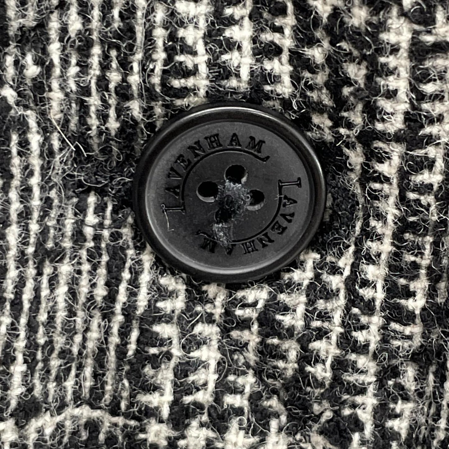 LAVENHAM Gray British-made Gray x Black Tweed Quilting Chester Coat Coat 38 Women's