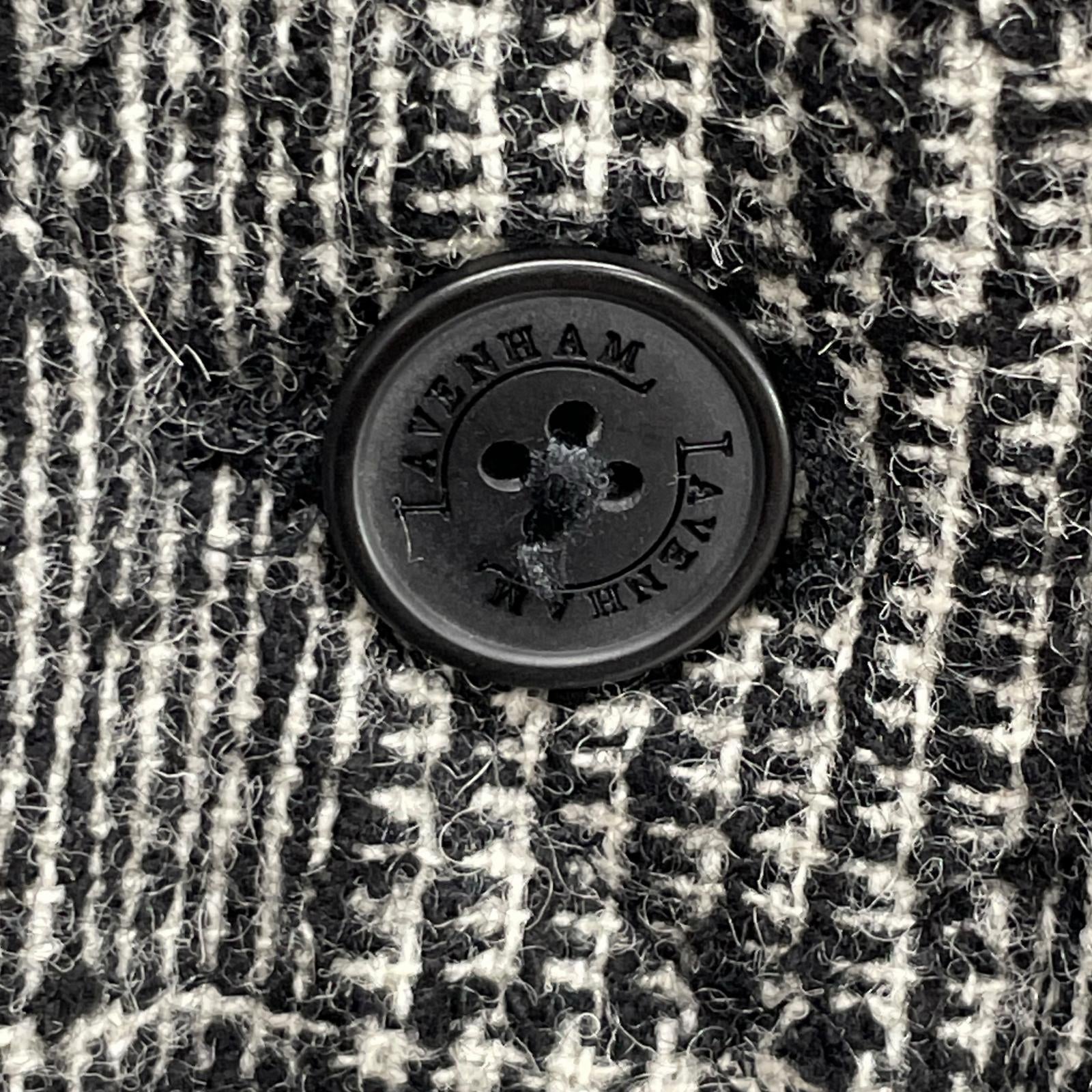 LAVENHAM Gray British-made Gray x Black Tweed Quilting Chester Coat Coat 38 Women's