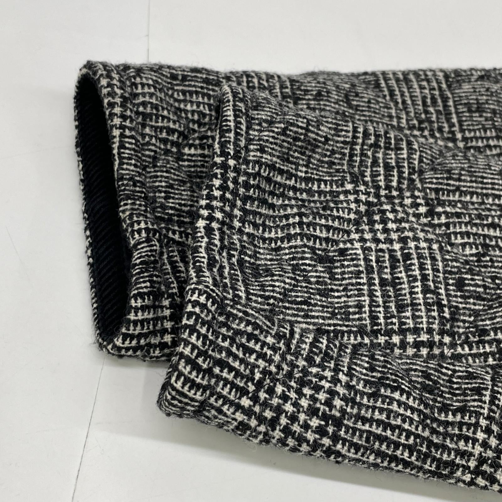LAVENHAM Gray British-made Gray x Black Tweed Quilting Chester Coat Coat 38 Women's