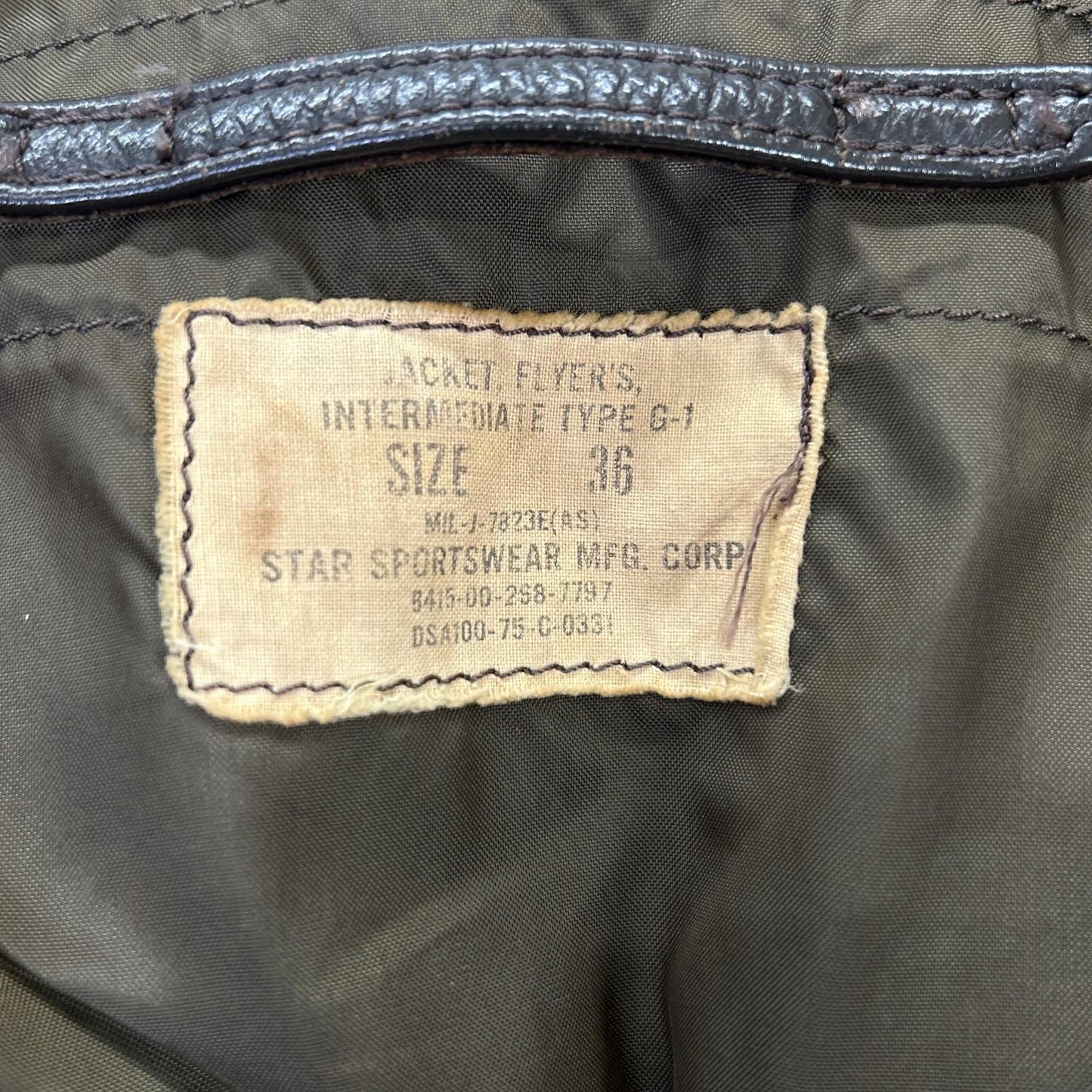 MILITARY ミリタリー MIL-J-7823E 70's ブラウン STAR SPORTSWEAR社製 U.S NAVY G-1 Jacket フライトジャケット ジャケット