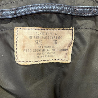 MILITARY ミリタリー MIL-J-7823E 70's ブラウン STAR SPORTSWEAR社製 U.S NAVY G-1 Jacket フライトジャケット ジャケット