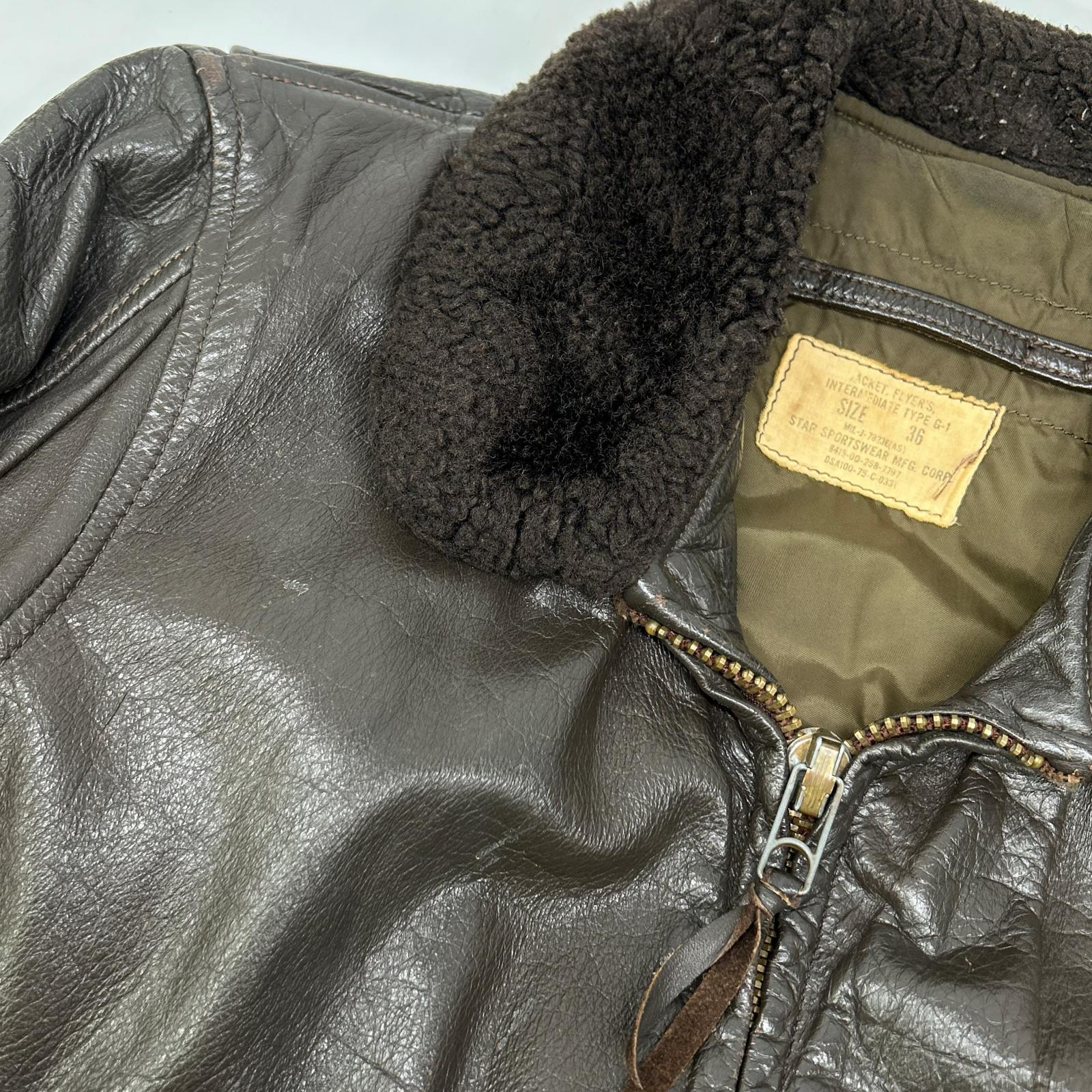 MILITARY ミリタリー MIL-J-7823E 70's ブラウン STAR SPORTSWEAR社製 U.S NAVY G-1 Jacket フライトジャケット ジャケット