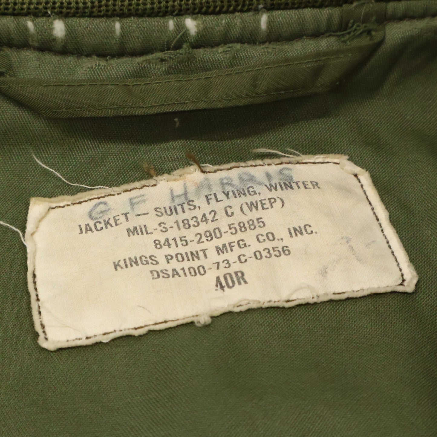 UNITED STATES AIRFORCE ユナイテッドステイツエアフォース MIL-S-18342C 70's KINGS POINT社 MAVERRICK WEP ナイロン フライトジャケット ジャケット