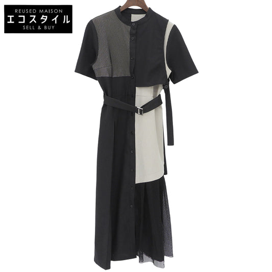 Black x Ecru Mesh Layered Dress Women's FREE Dress FREE Women's