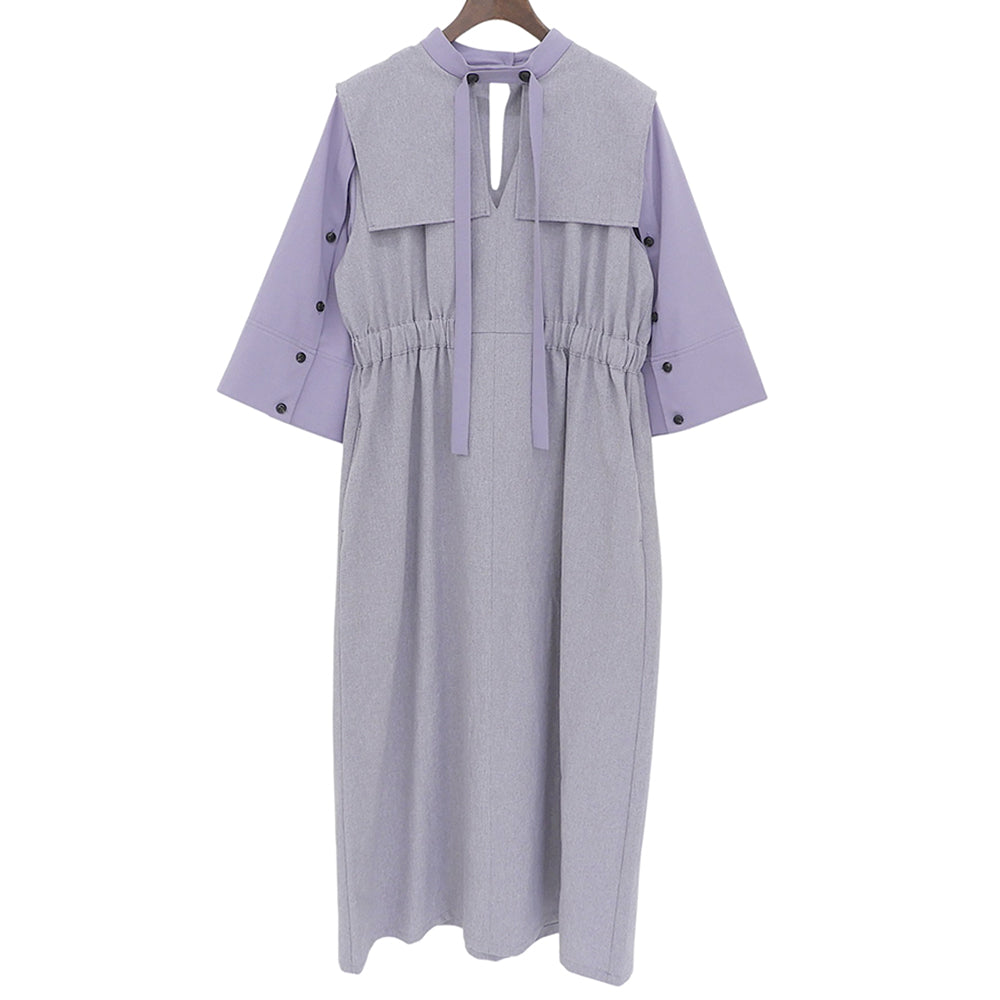 Excellent condition, purple slit sleeve flare shirt dress for women. FREE size.