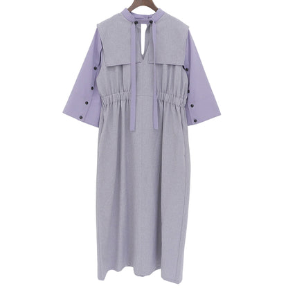 Excellent condition, purple slit sleeve flare shirt dress for women. FREE size.
