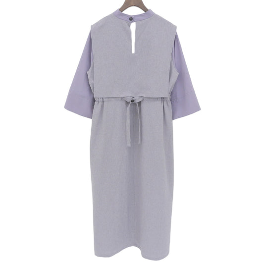 Excellent condition, purple slit sleeve flare shirt dress for women. FREE size.