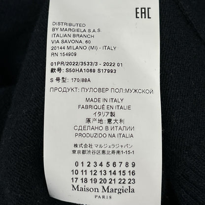 Maison Margiela メゾンマルジェラ S50HA1069 22年 ネイビー ウール 4ステッチクルーネックニット トップス