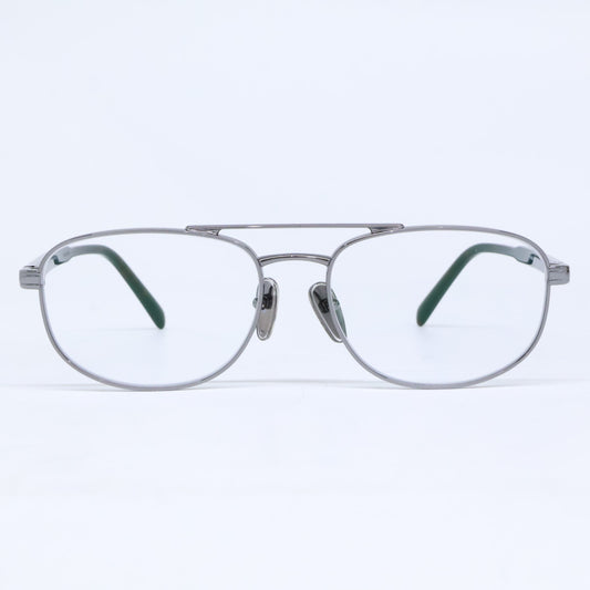 PRADA プラダ 【美品】VPRA56 5AV-1O1 ツーブリッジ メタル メガネフレーム 眼鏡