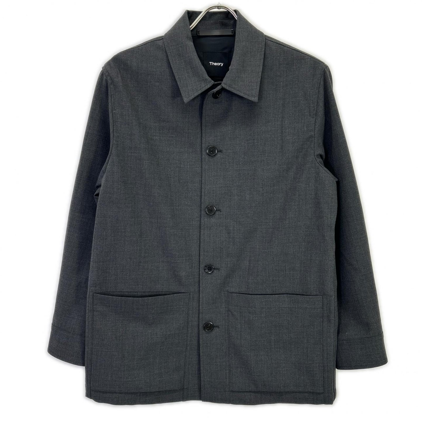 Theory セオリー 02-2309003 ｸﾞﾚｰ Bond Wool Twill Selk PA ｼｬﾂｼﾞｬｹｯﾄ ジャケット XS メンズ