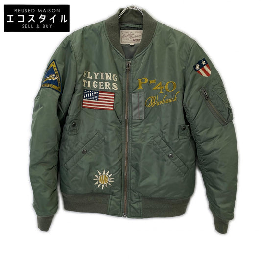 AVIREX 6132058 Sage Green Nylon MA-1 Flying Tigers Blouson Jacket L Men's