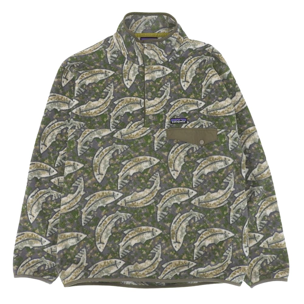 Patagonia パタゴニア 総柄 シンチラ スナップT プルオーバー トップス メンズ グリーン系 M トップス