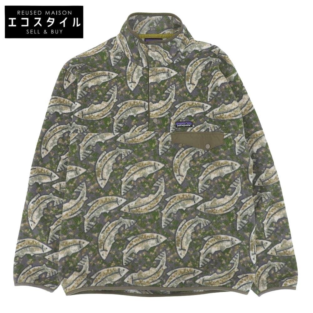 Patagonia パタゴニア 総柄 シンチラ スナップT プルオーバー トップス メンズ グリーン系 M トップス