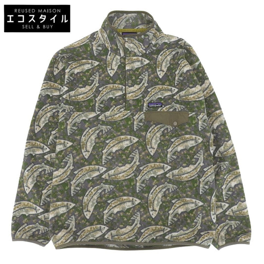 Patagonia パタゴニア 総柄 シンチラ スナップT プルオーバー トップス メンズ グリーン系 M トップス