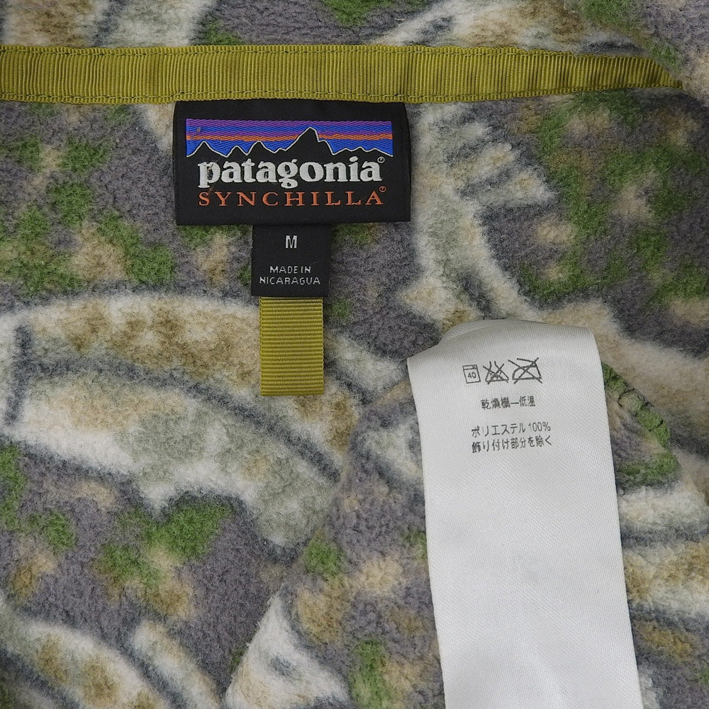 Patagonia パタゴニア 総柄 シンチラ スナップT プルオーバー トップス メンズ グリーン系 M トップス
