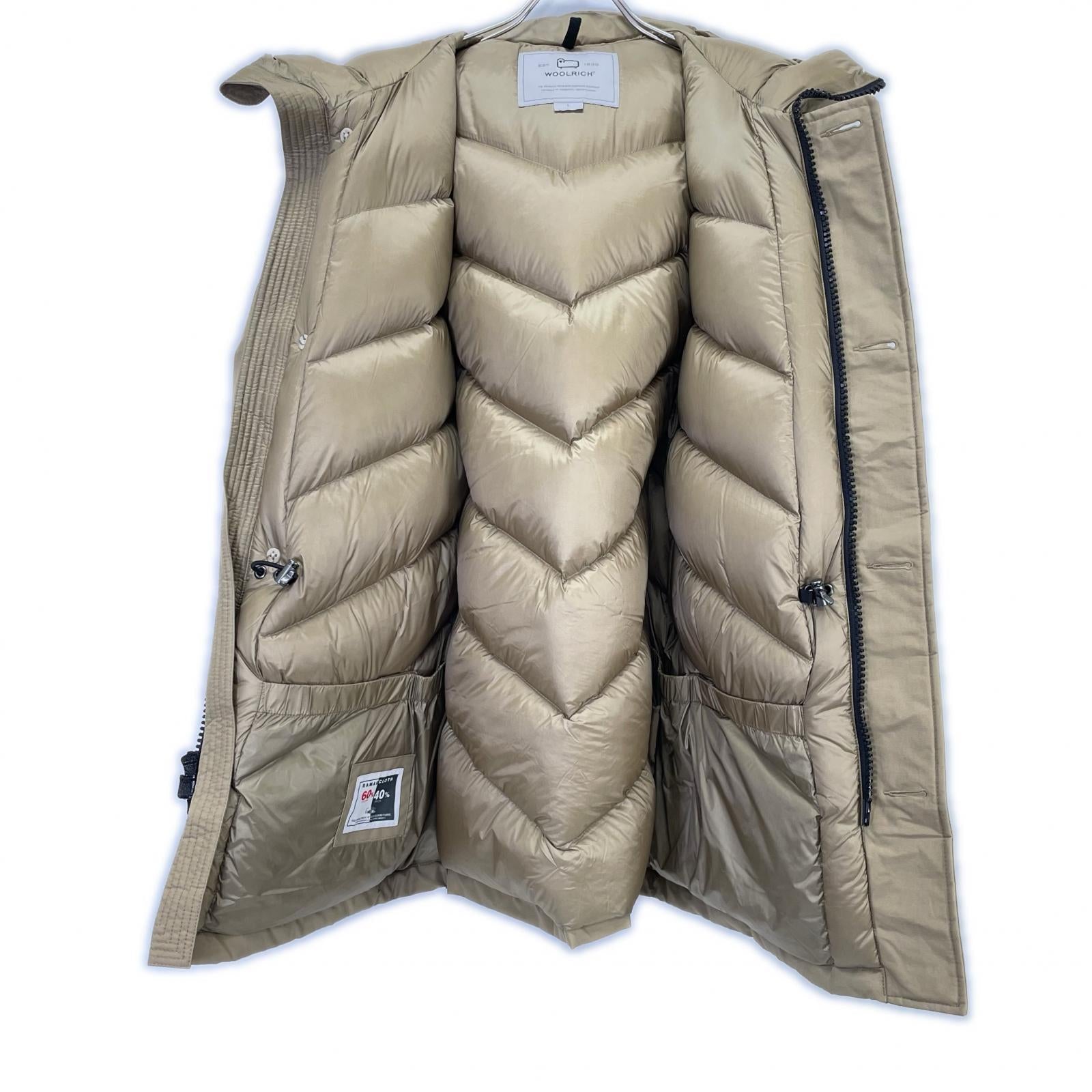 WOOLRICH WOOU0727 23AW Beige/ELMWOOD BROWN NEW ARCTIC PARKA NF No-Fur Down Jacket Coat L Men's