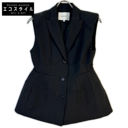 [Megumi Kanzaki Collaboration] 24SS 74146230 Black Polyester Waist-Marked Flare Gilet Vest 36 Women's