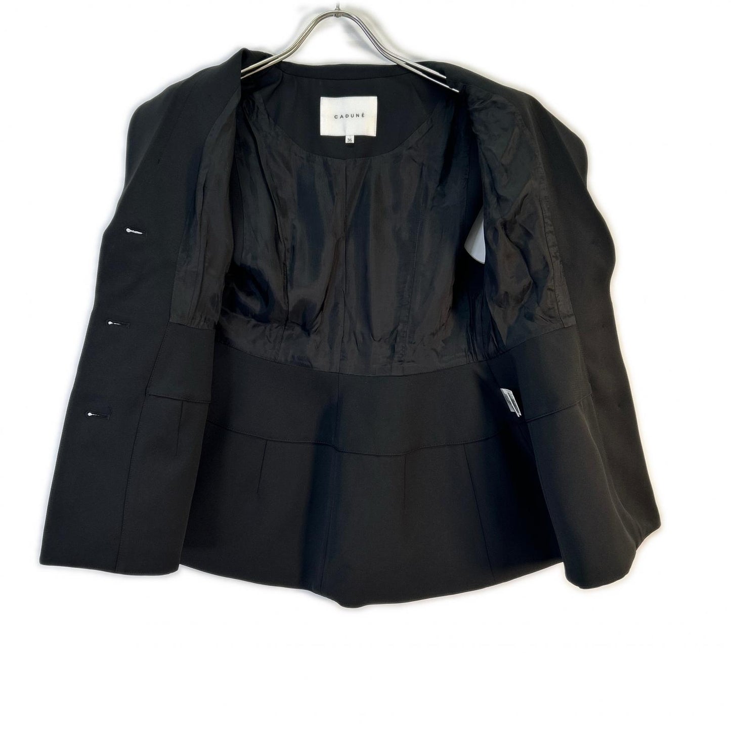 [Megumi Kanzaki Collaboration] 24SS 74146230 Black Polyester Waist-Marked Flare Gilet Vest 36 Women's