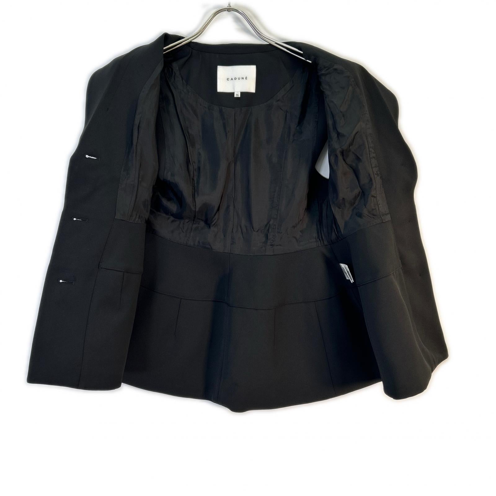 [Megumi Kanzaki Collaboration] 24SS 74146230 Black Polyester Waist-Marked Flare Gilet Vest 36 Women's