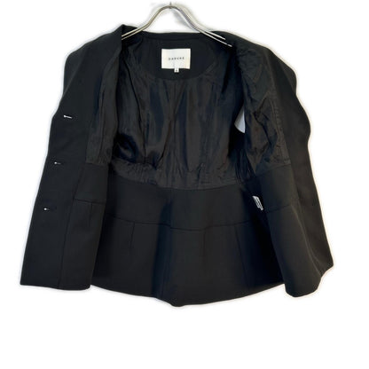 [Megumi Kanzaki Collaboration] 24SS 74146230 Black Polyester Waist-Marked Flare Gilet Vest 36 Women's