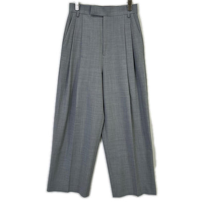 Whim Gazette 24SS WGZ1032102A0008 Gray High-Waist Semi-Wide Silhouette Wool Tuck Pants Bottoms