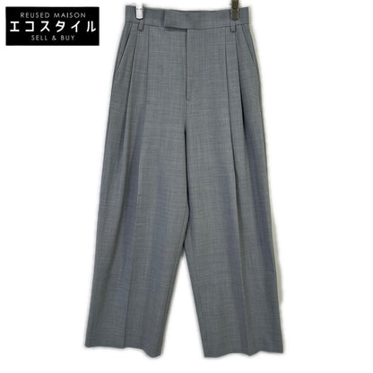 Whim Gazette 24SS WGZ1032102A0008 Gray High-Waist Semi-Wide Silhouette Wool Tuck Pants Bottoms