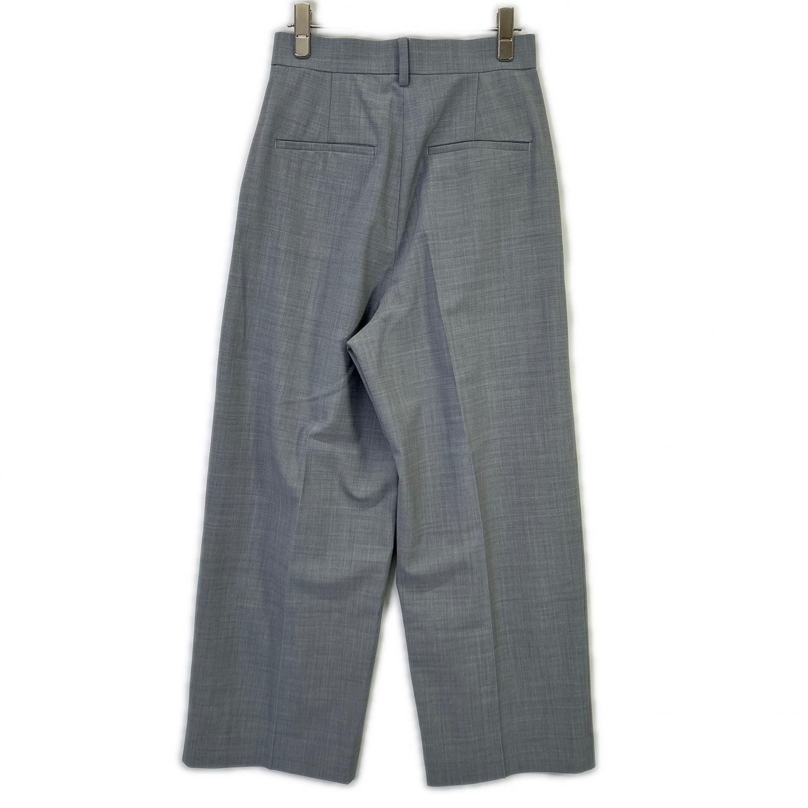 Whim Gazette 24SS WGZ1032102A0008 Gray High-Waist Semi-Wide Silhouette Wool Tuck Pants Bottoms